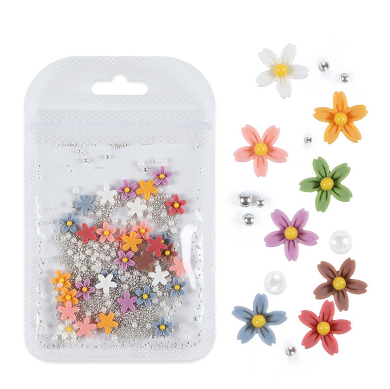 3D Acrylic Flower Nail Art Charms Rhinestones Stickers for DIY Nails - 40 pcs