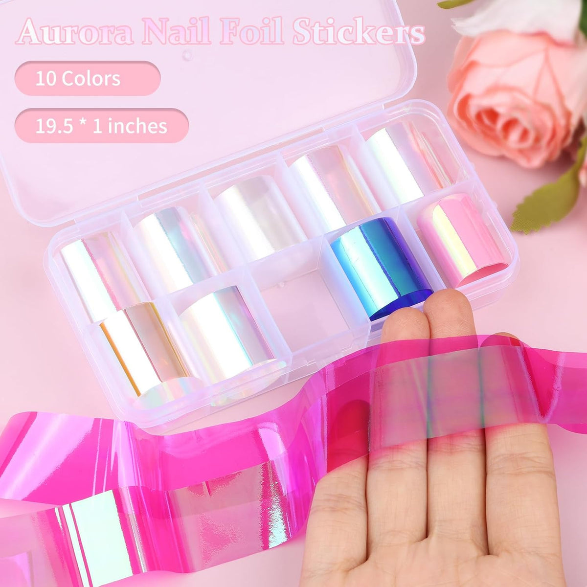 Glass Nail Art Stickers 10 Sheets Gradient Mirror Broken Glass Effect