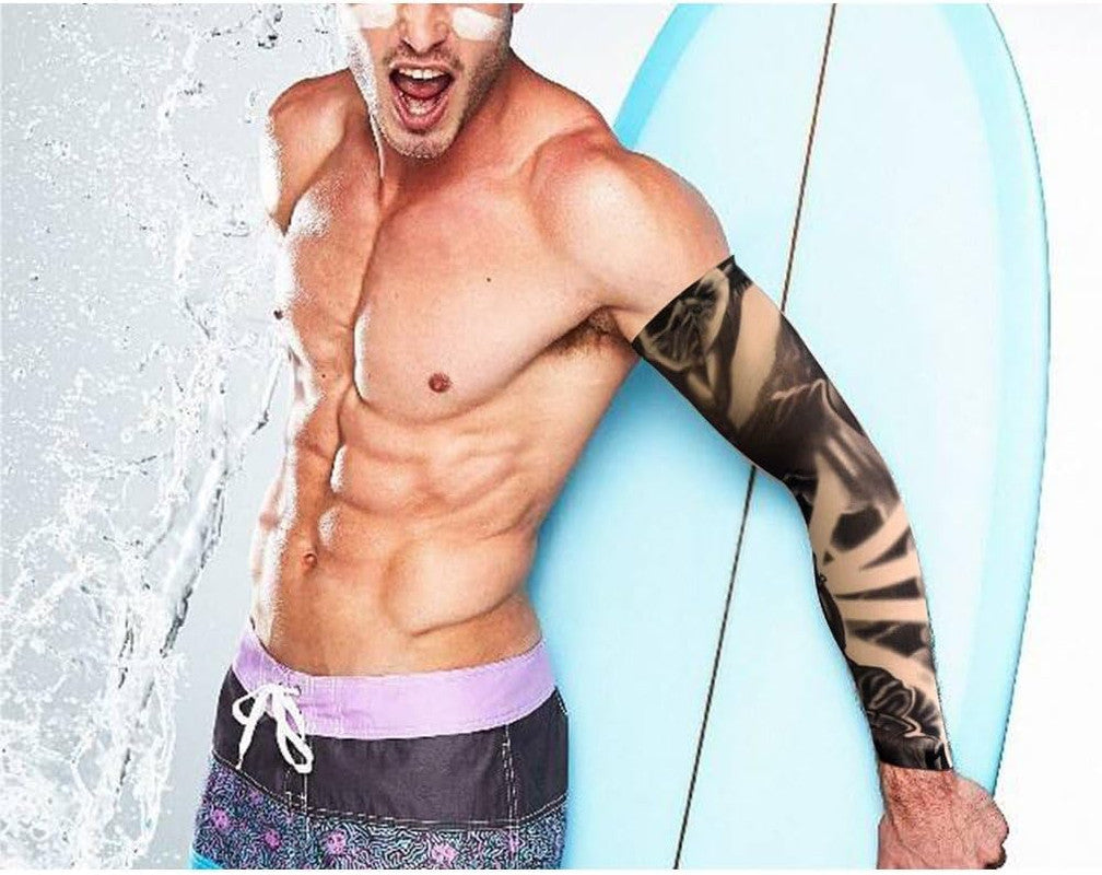 Temporary Tattoo Arm Sleeves 20Pcs - Stretchable Fake Tattoos for Men & Women