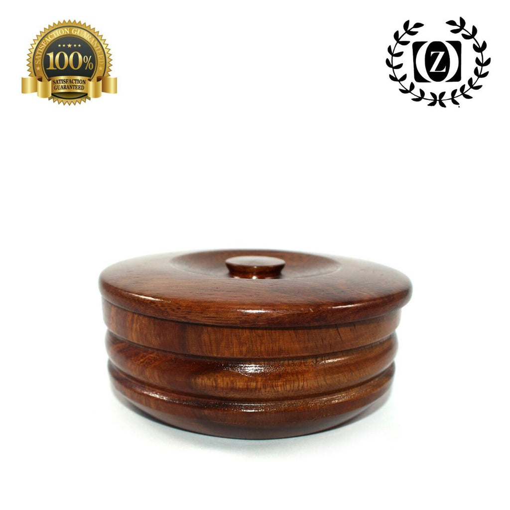 Handmade Wooden Shaving Bowl with Lid for Soap & Cream - Men's Grooming