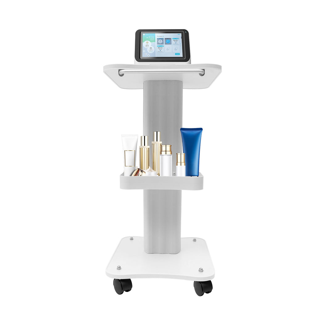 Salon Trolley Cart for Beauty Machines, Rolling Storage Stand, White