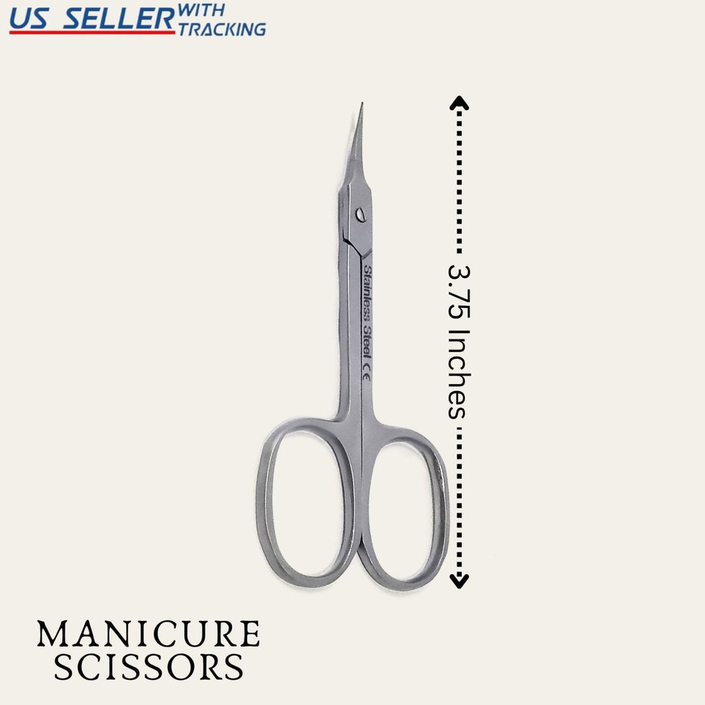 Professional Nail & Cuticle Scissors Set of Three - Manicure Grooming Tools