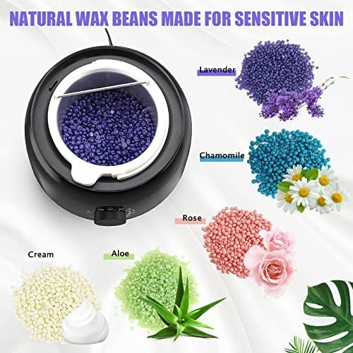 All-in-One Waxing Kit with Hard Wax Warmer & 14oz Beads for Full Body Hair Removal