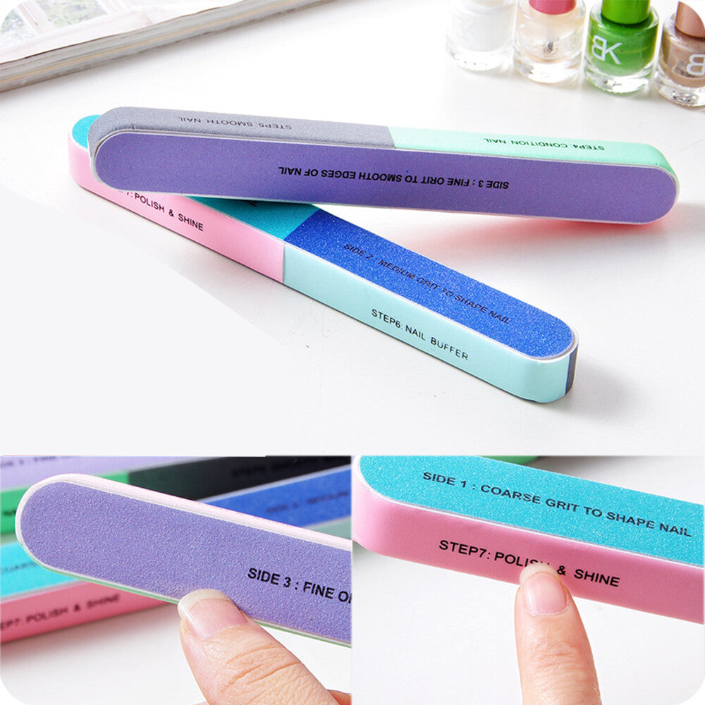 7-Sided Nail File Buffer Emery Boards for Manicure & Pedicure - Pack of 1, 5, or 10