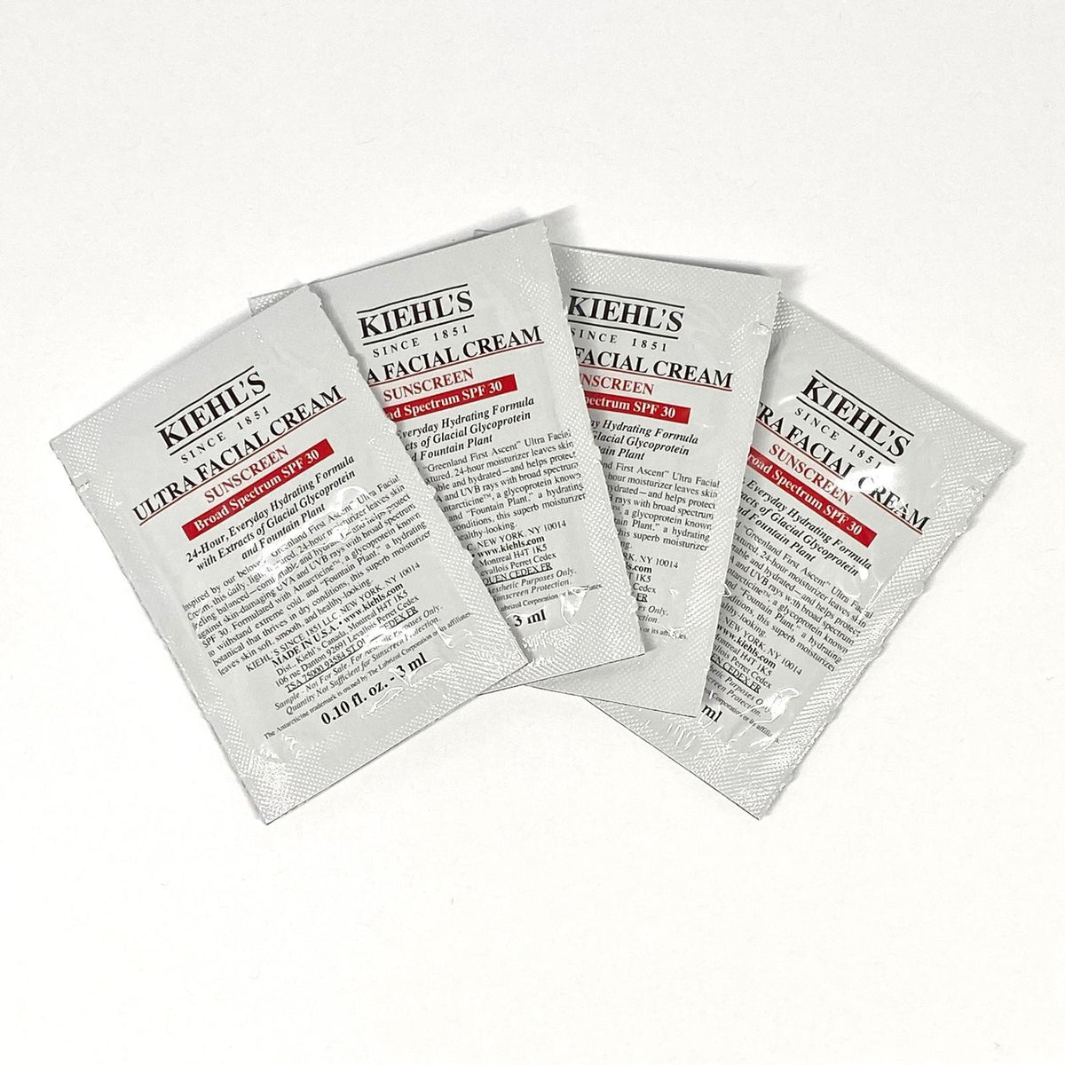 Kiehl's SPF 30 Facial Sunscreen Sample Lot - Travel & Skincare