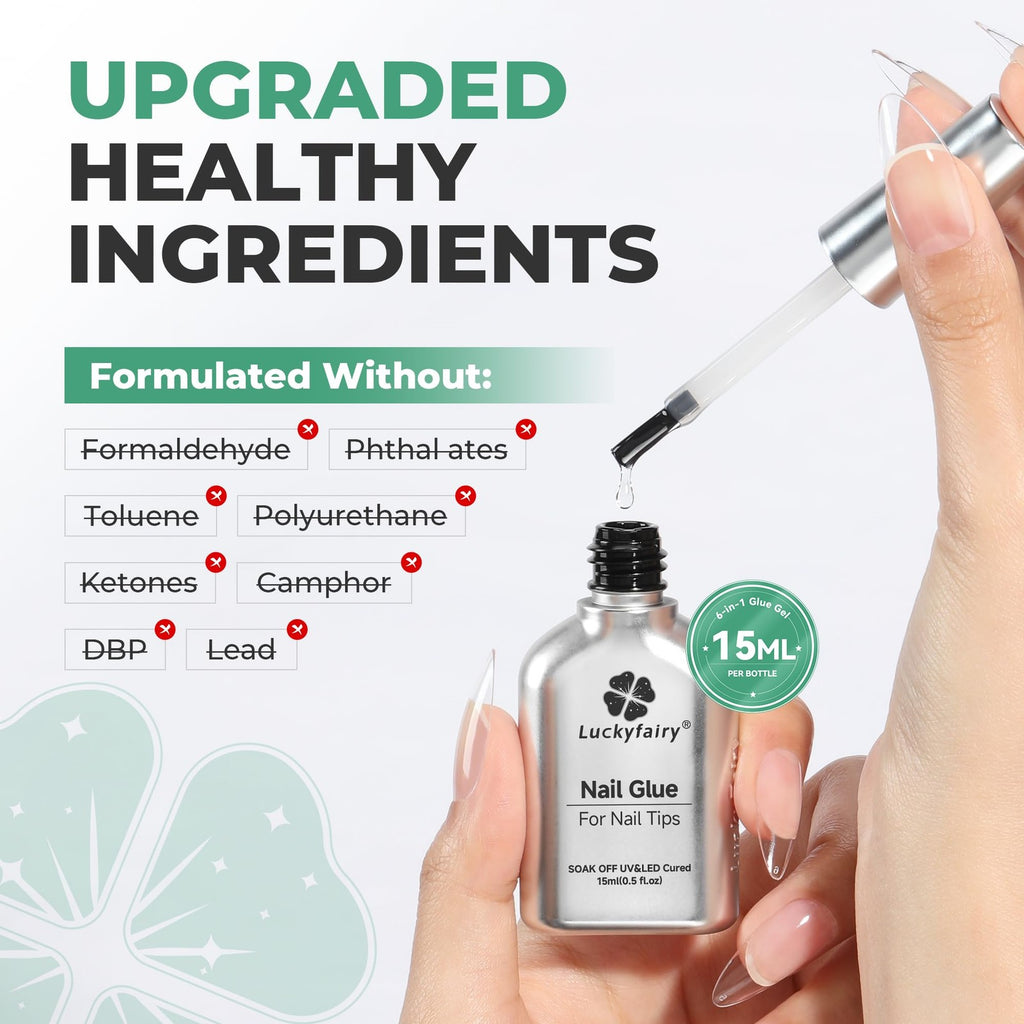 Super Strong Clear Nail Glue Gel 15ml for Nail Tips & Extensions
