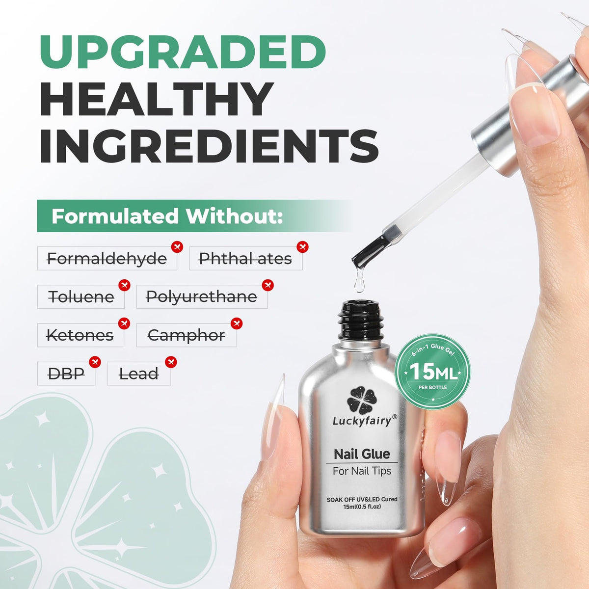 Super Strong Clear Nail Glue Gel 15ml for Nail Tips & Extensions
