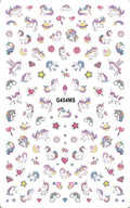 Unicorn Nail Stickers Decals Set for Nail Art with Hearts Rainbows & Stars