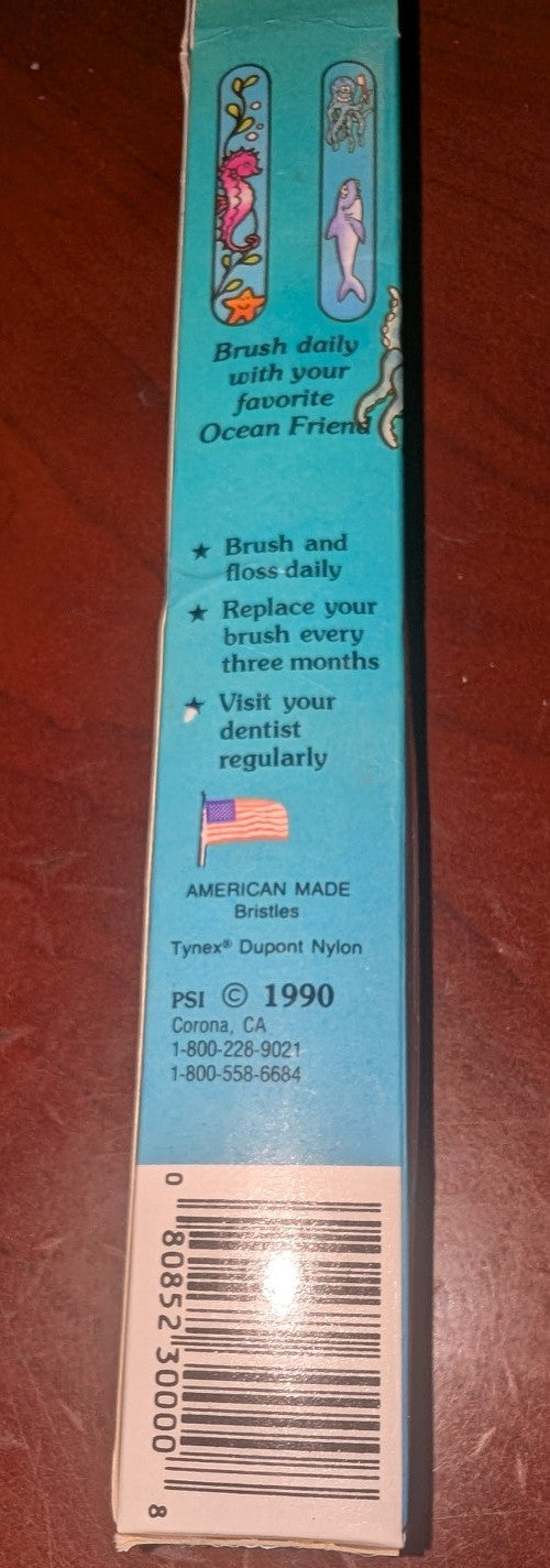 NOS Vintage 1990 Ocean Friends Childs Toothbrush - Cute Kid's Oral Care