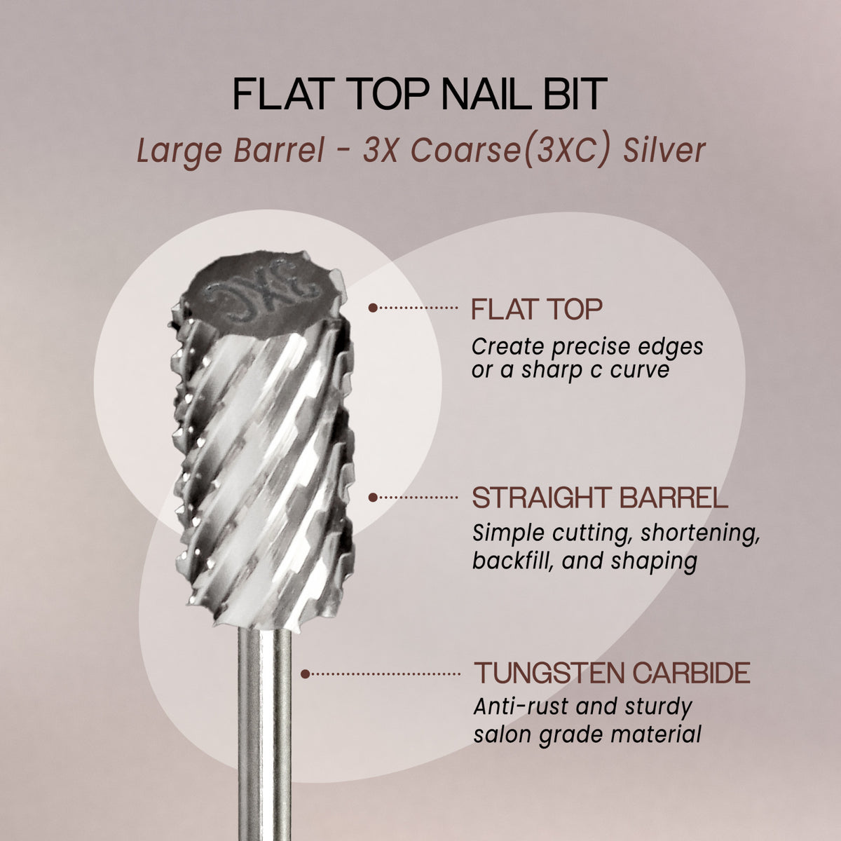 Large Barrel Nail Drill Bit Coarse Grit for Nail Art and Shaping
