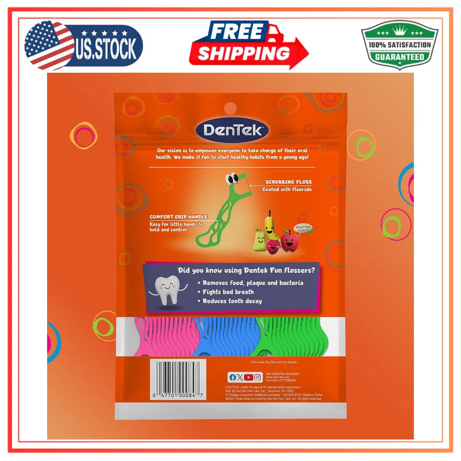 Kids Floss Picks Wild Fruit Flavor 90 Count - Kid-Friendly Oral Care
