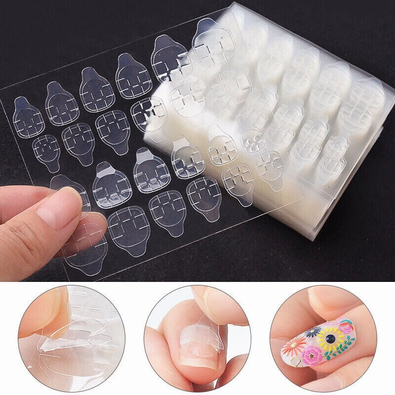 Double-Sided Nail Glue Tape Stickers for Press-On Nails Waterproof, 24 Pack