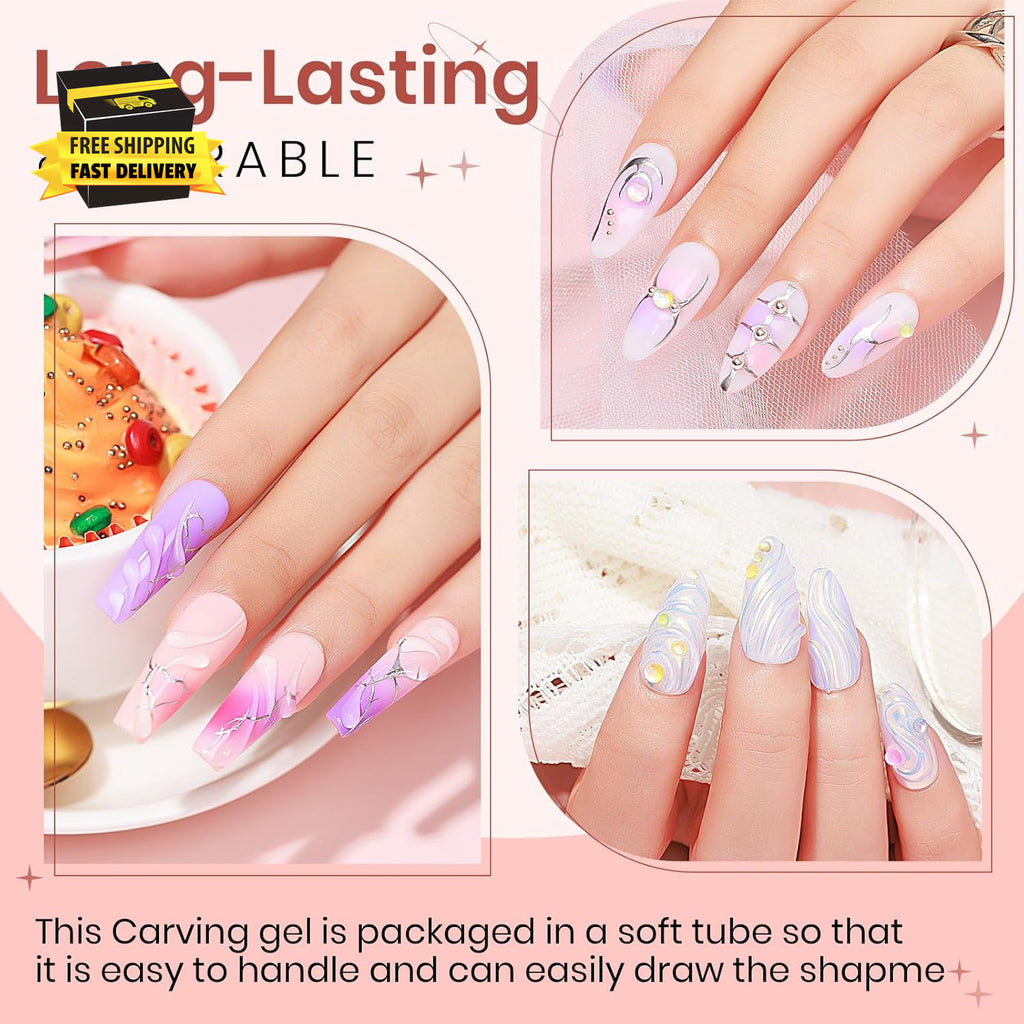 Clear 3D Nail Art Sculpting Gel for DIY Nail Design & Decoration