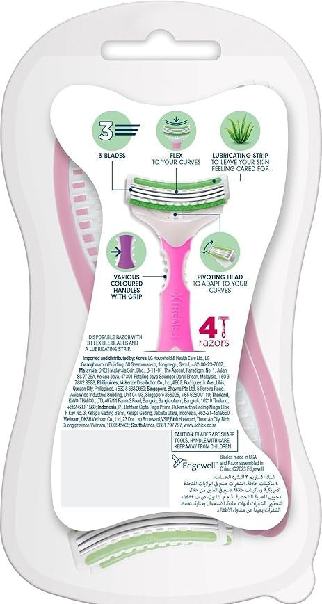 Disposable Women’s Razor Set with Aloe 24 Pack for Sensitive Skin