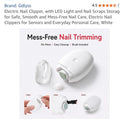 Electric Nail Clipper with LED Light & Nail Catcher - Safe Trimmer