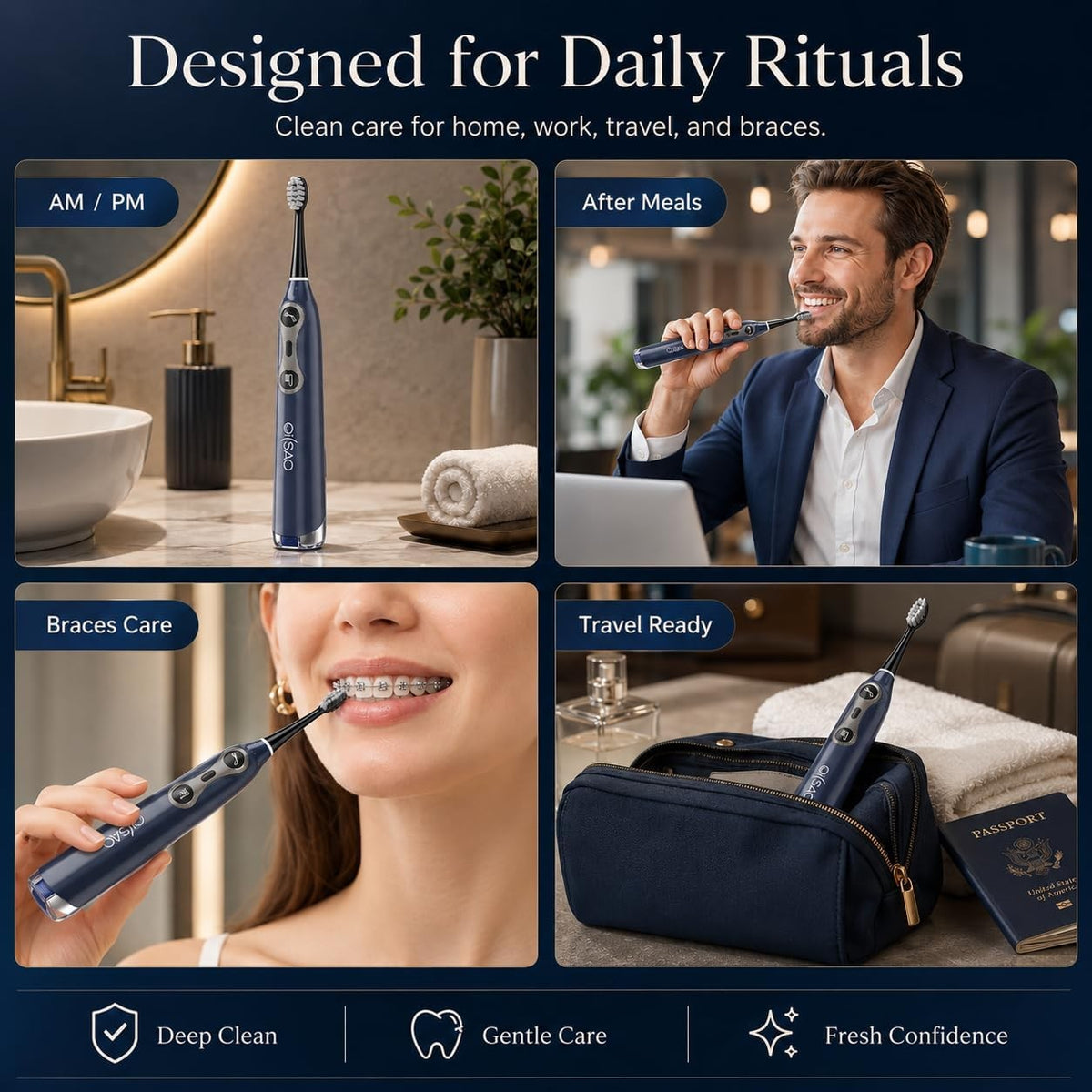Electric Toothbrush with Water Flosser 3-in-1 Sonic Oral Care Kit
