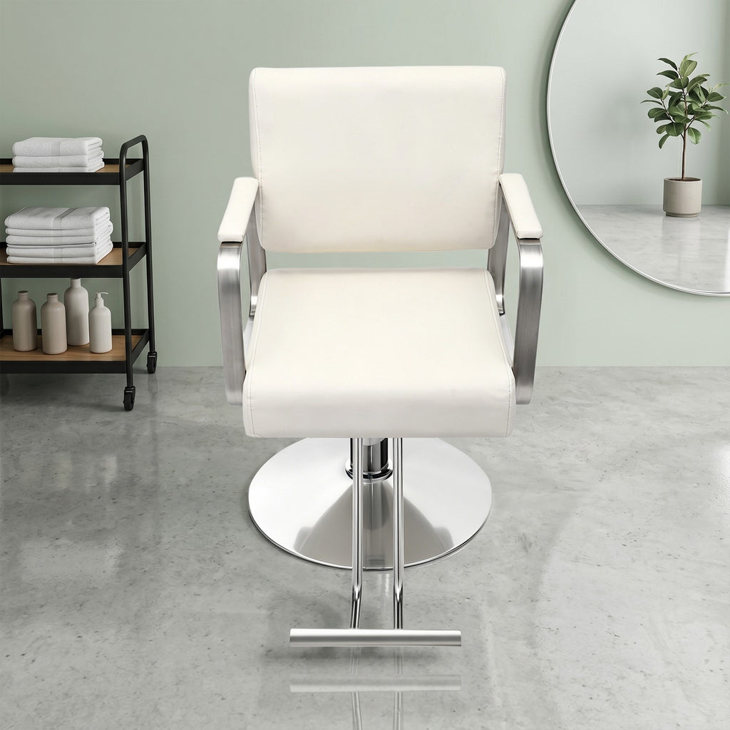 Rotatable Salon Barber Chair for Hairdressing Tattoo Artists - Adjustable Height, Durable PU Cushion