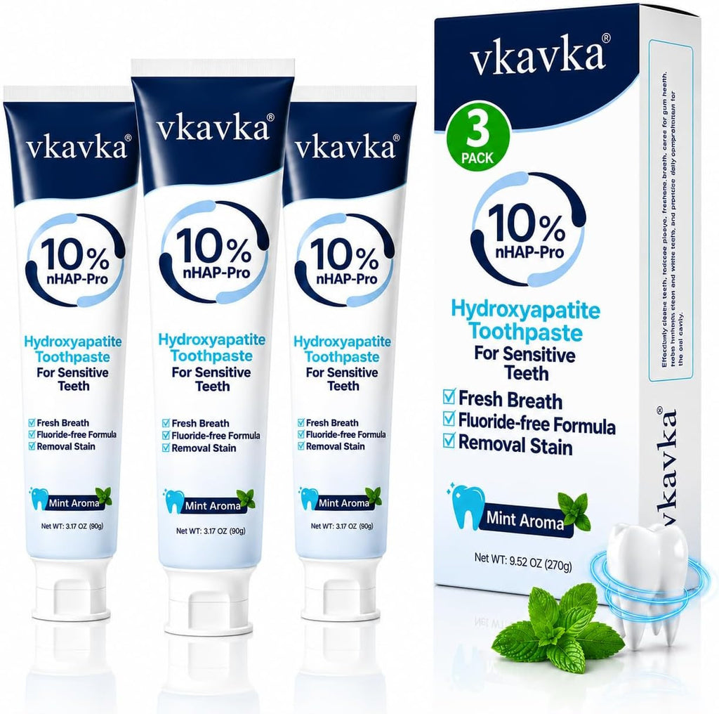 Hydroxyapatite Toothpaste Pack - Fluoride-Free Nano Toothpaste for Sensitive Teeth