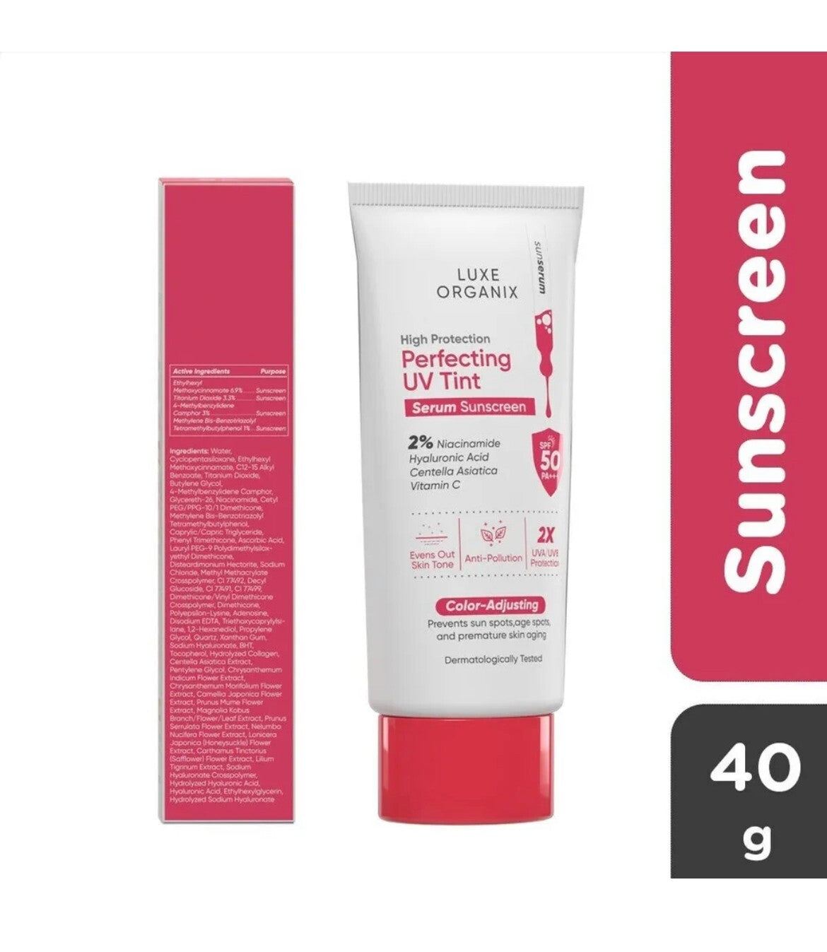 Tinted Sunscreen SPF 50 Serum with Brightening & UV Protection - 40g