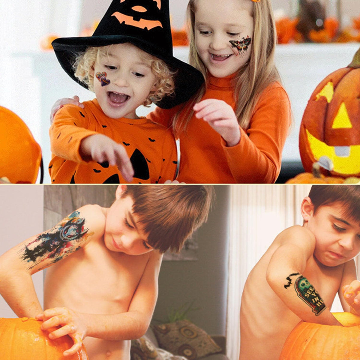 Halloween Temporary Tattoos 36 Sheets Large Realistic Designs for Kids & Adults