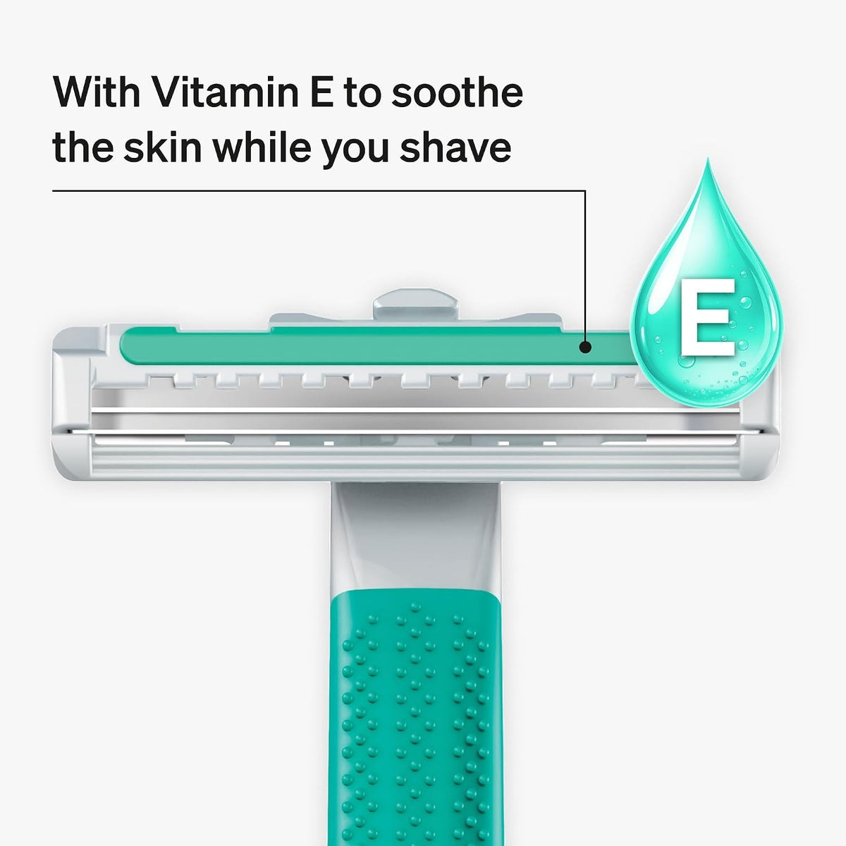 Disposable Razor for Sensitive Skin - 10 Multicolor Blades & Handle