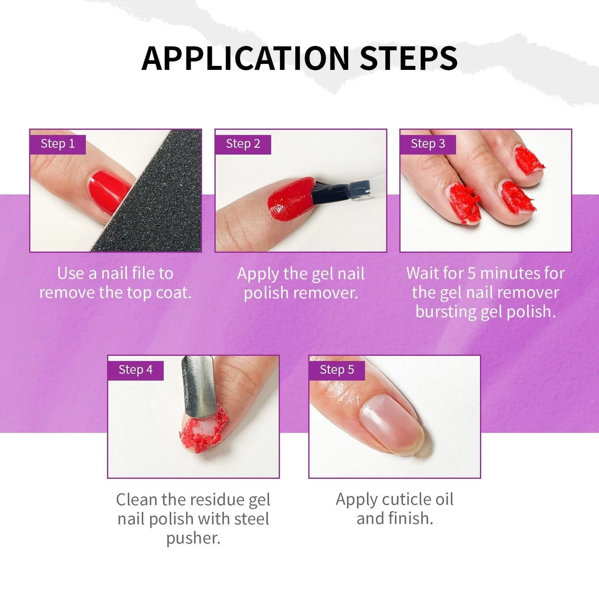 Gel Nail Polish Remover 10ML Wipes 2-Pack Fast Easy Nail Removal