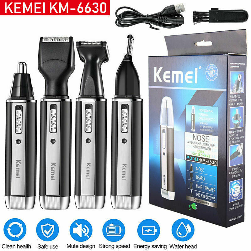 Men's Electric Ear, Nose, Eyebrow & Beard Trimmer Kit - Cordless & Rechargeable