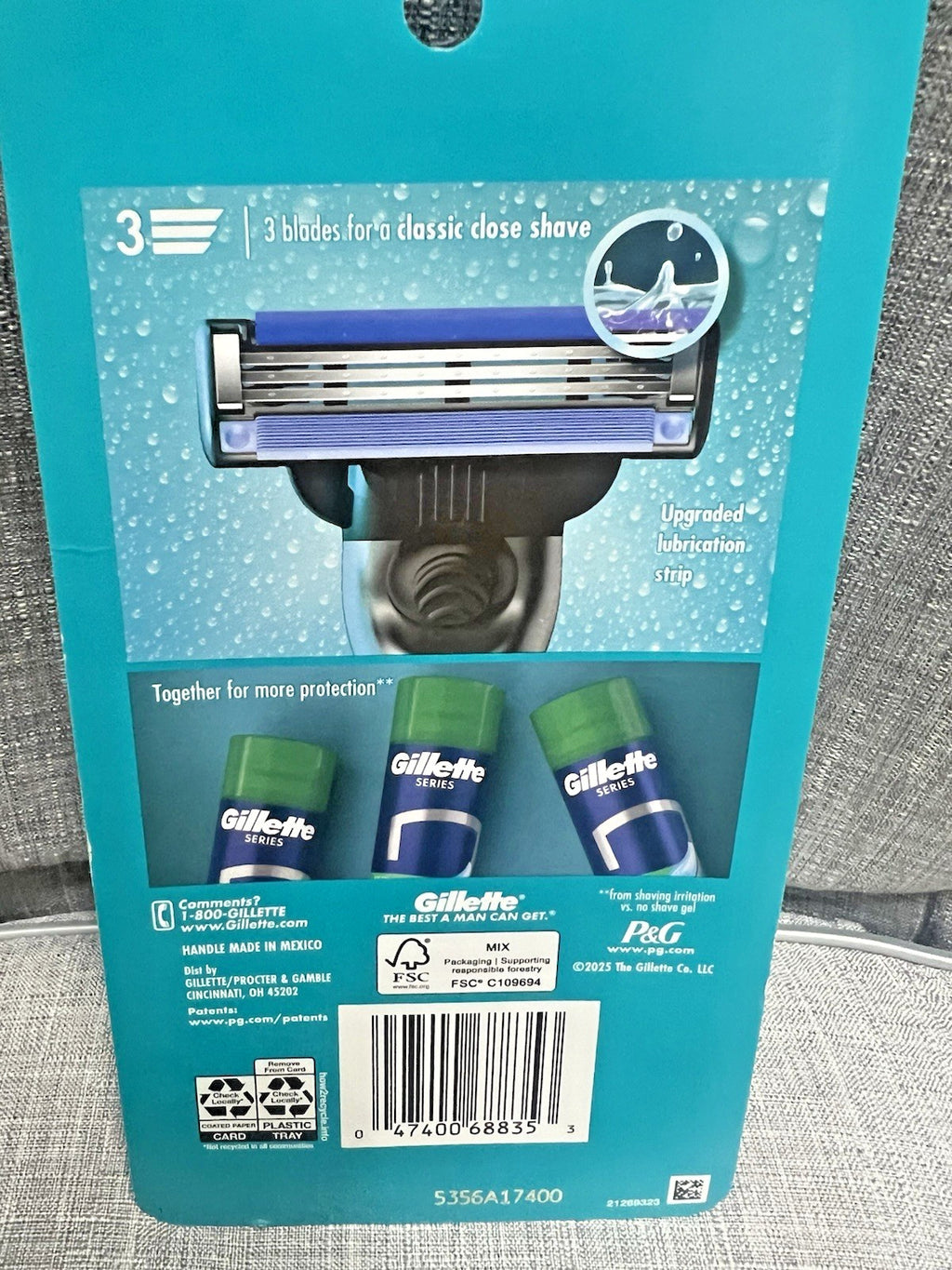 Gillette Mach3 Men's Razor with 6 Cartridge Refills - Sealed & Genuine
