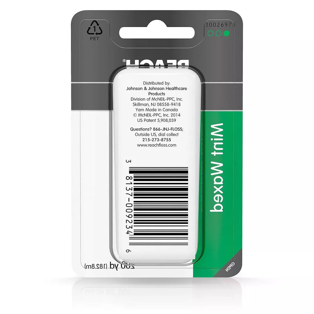 Waxed Dental Floss with Mint Flavor - 200 Yards, Plaque and Food Particles Remover, Shred-Resistant, Comfortable for Oral Hygiene