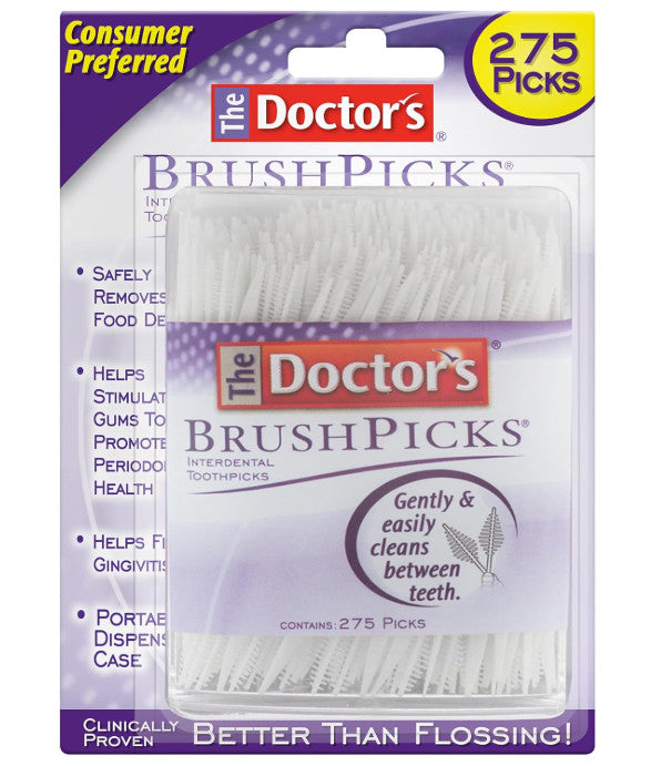 Interdental Toothpicks with Soft Bristles and Rigid Pick - 275 Count