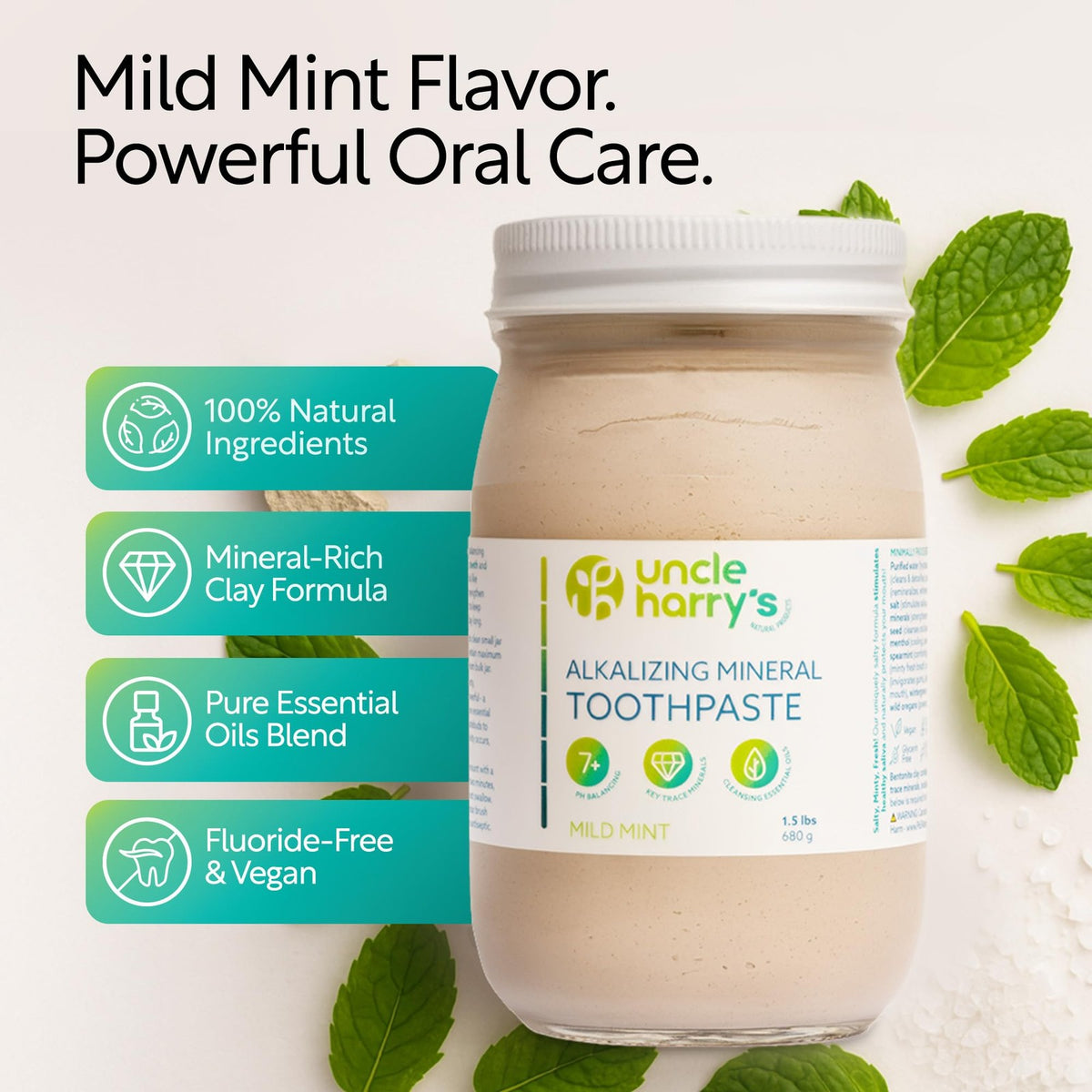 Remineralizing Mint Toothpaste 1.5 lbs Natural Whitening Enamel Support