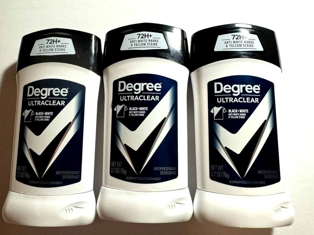 Men's 3-Pack Ultraclear 72-Hour Antiperspirant Deodorant Black White 2.7 Oz