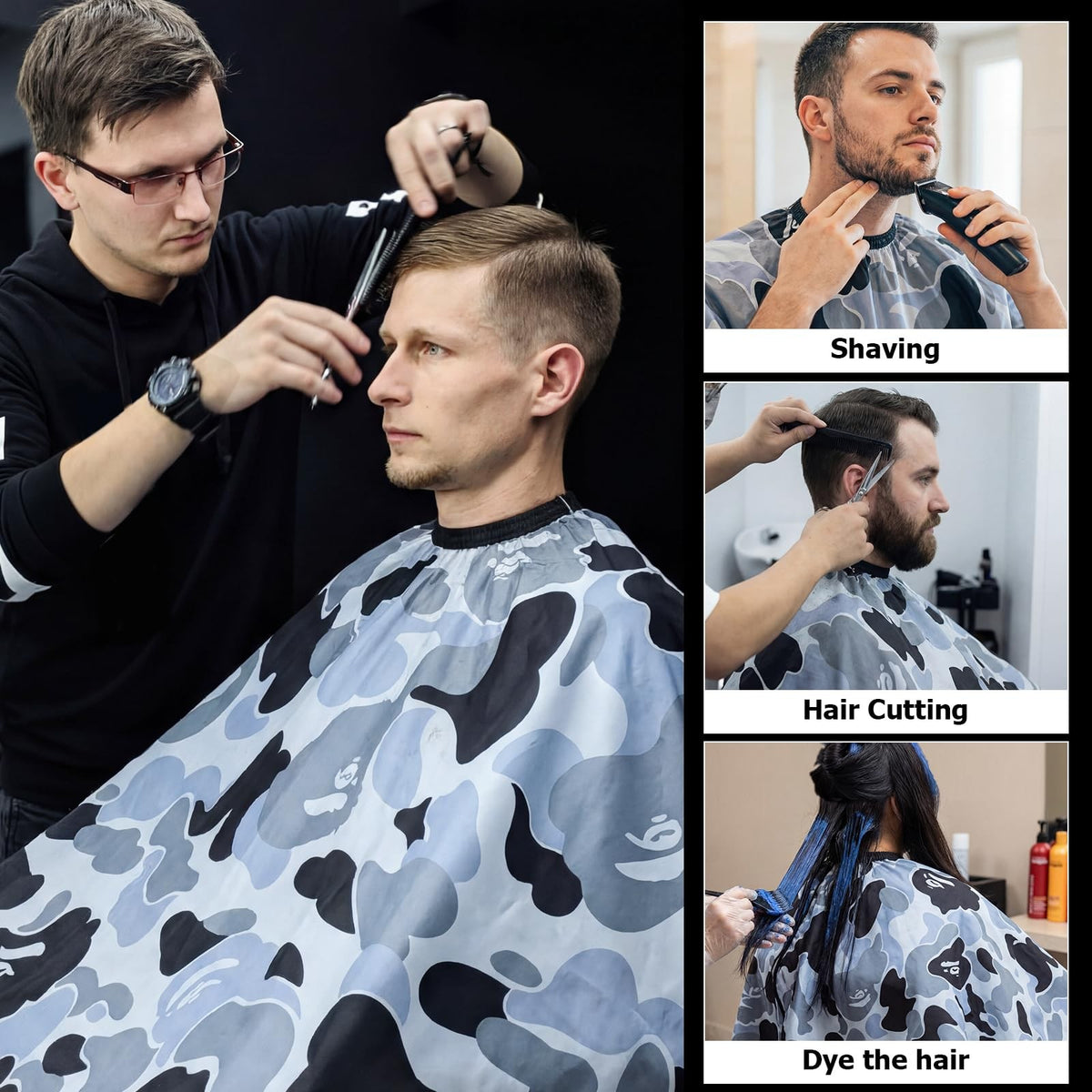 Waterproof Hair Cutting Cape with Elastic Neck Closure for Salon & Home Use