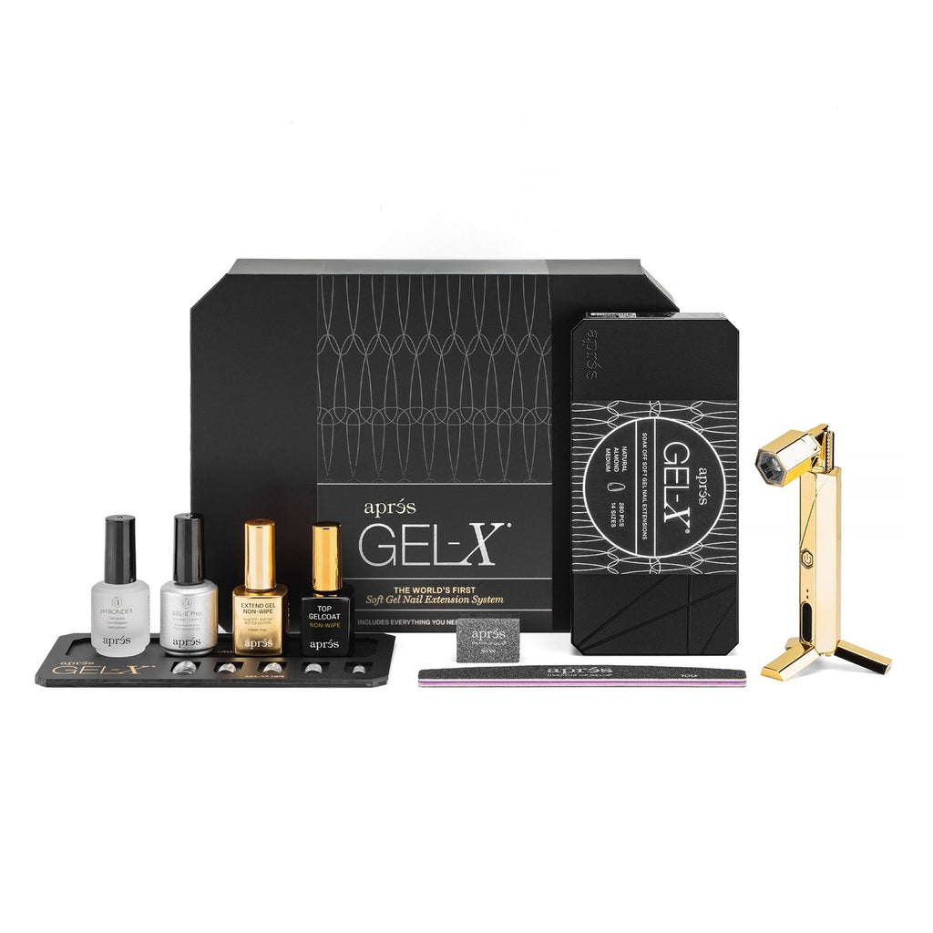 Gel-X Nail Extension Kit with Tips and LED Light - Natural Almond Medium