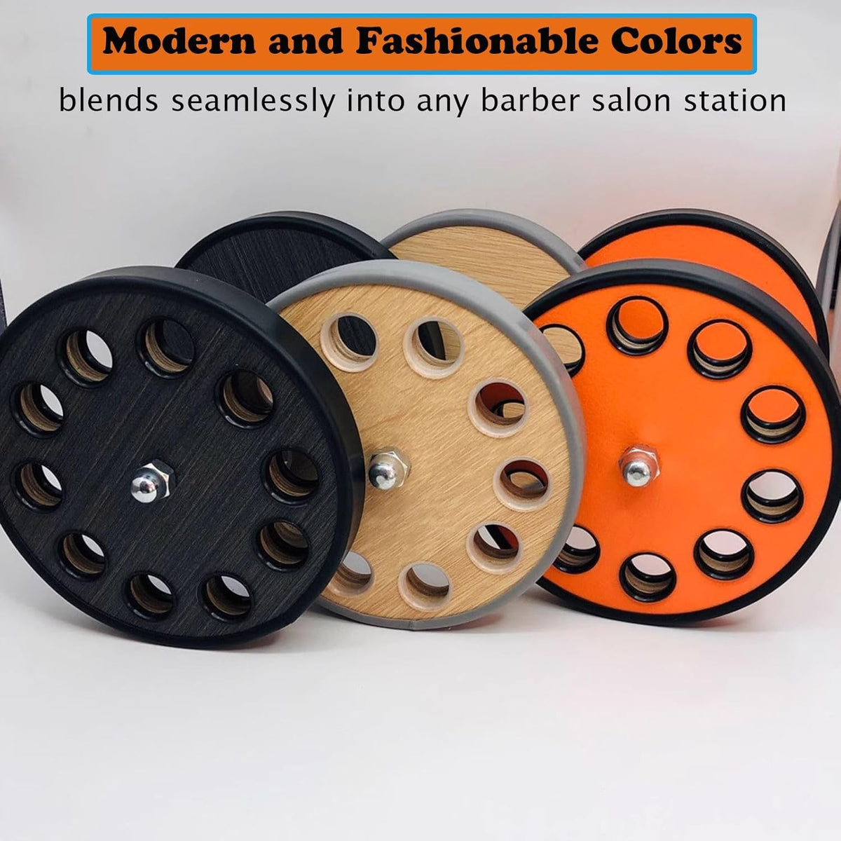 Rotating Wooden Hair Scissors Holder for Salon & Barbershop