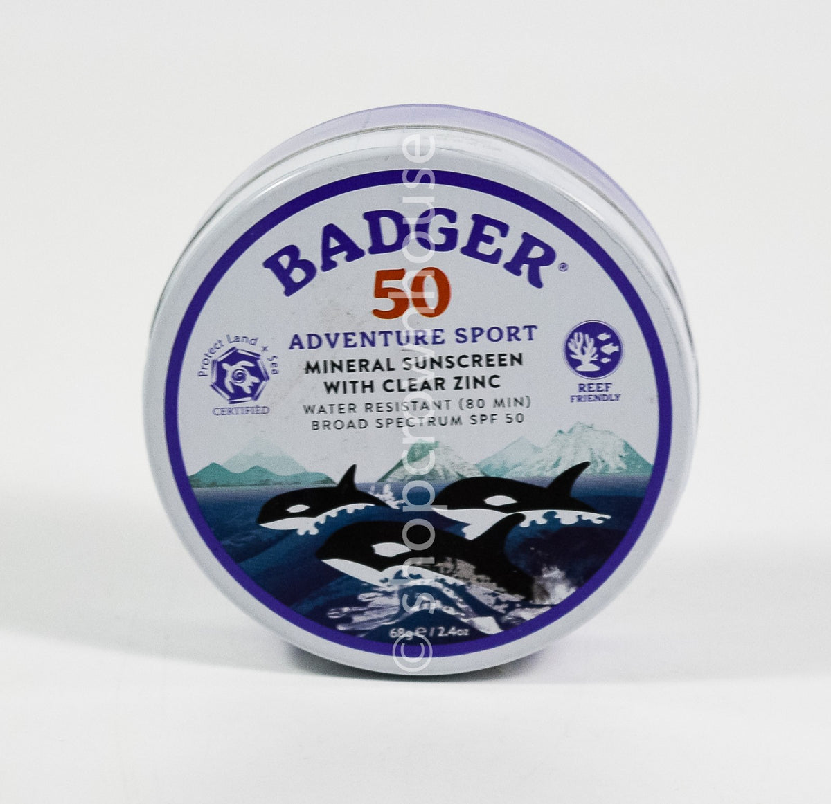 Mineral Sunscreen SPF 50 Clear Zinc Water-Resistant 2.4oz Cream Tin