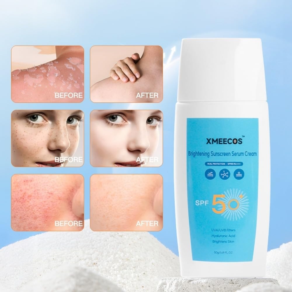 Broad Spectrum SPF 50 Sunscreen with Hydrating Ceramides & Collagen - Water-Resistant, Non-Greasy, Travel Size