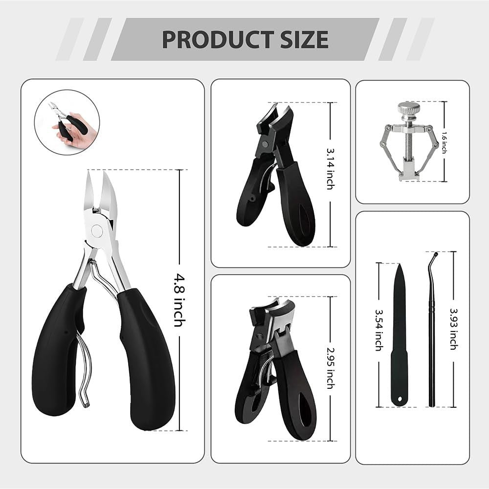 Heavy-Duty Toenail Clippers for Thick & Ingrown Nails - Large Nail Clippers