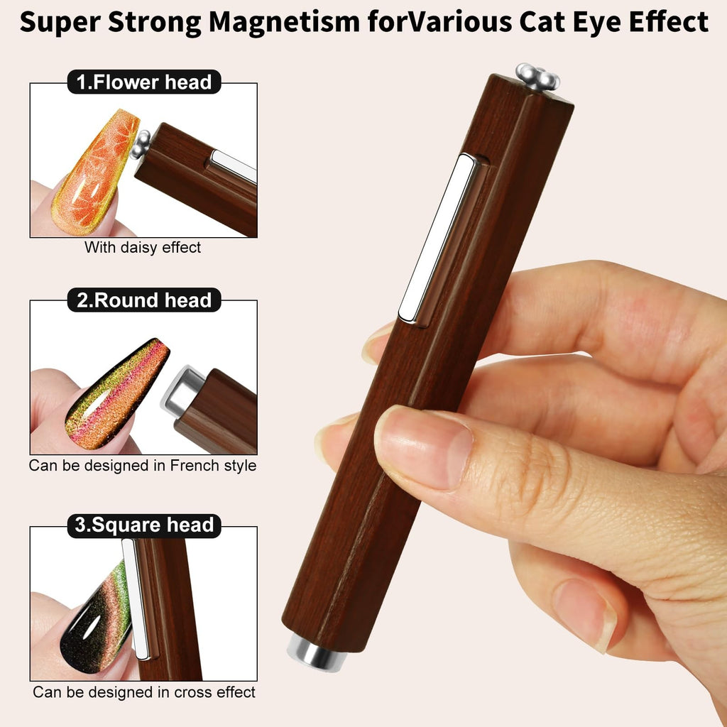 3-in-1 Cat Eye Nail Magnet for Gel Nail Art - Octagonal Design