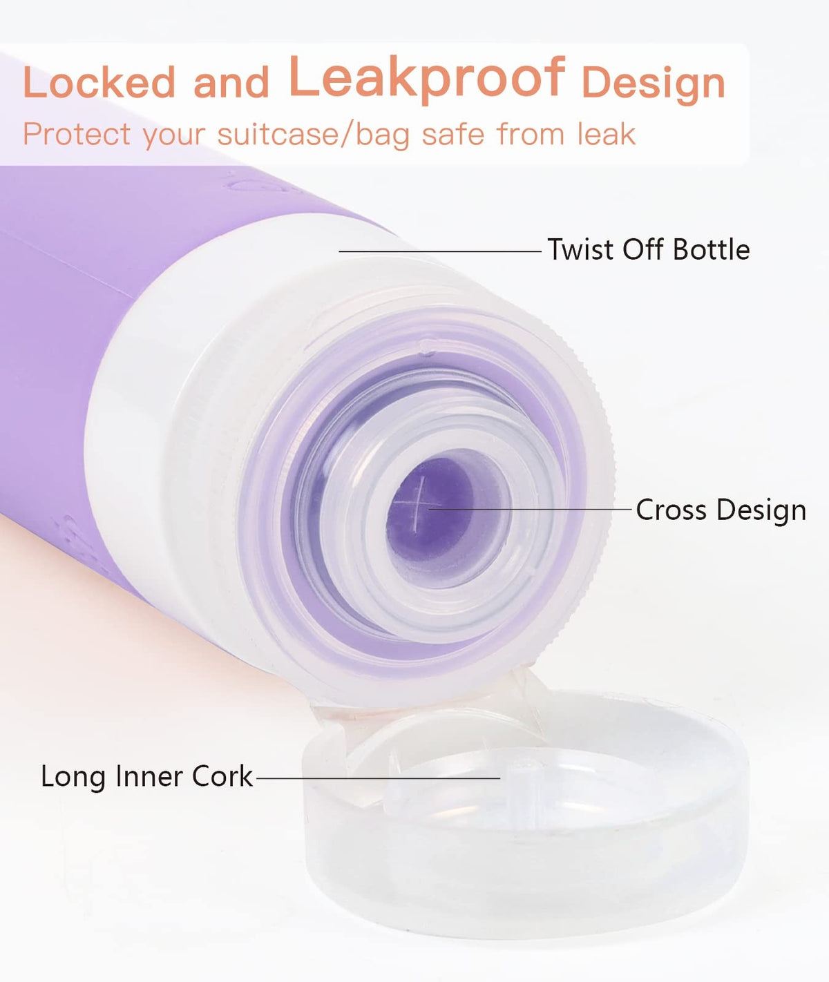 Leakproof Travel Bottles Set – 6 Pack TSA Approved Silicone Toiletry Containers