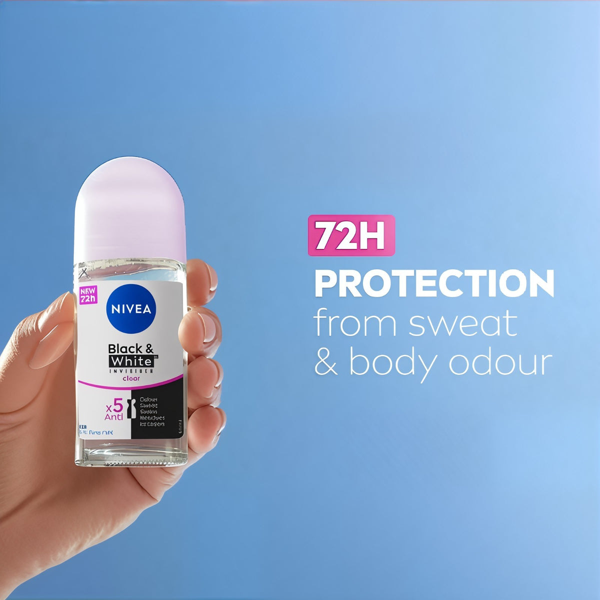 2 Pack Women’s Invisible Clear Roll-On Antiperspirant - 48H Odor & Stain Protection