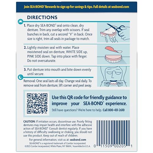 Denture Adhesive Seals - Zinc-Free, All-Day Secure Fit for Upper Dentures