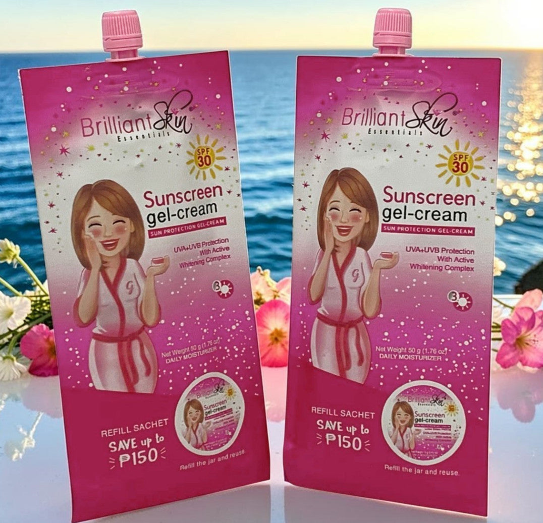 SPF30 Sunscreen Gel-Cream Set of 2 - Broad Spectrum Sun Protection, Hydrating, Travel-Friendly