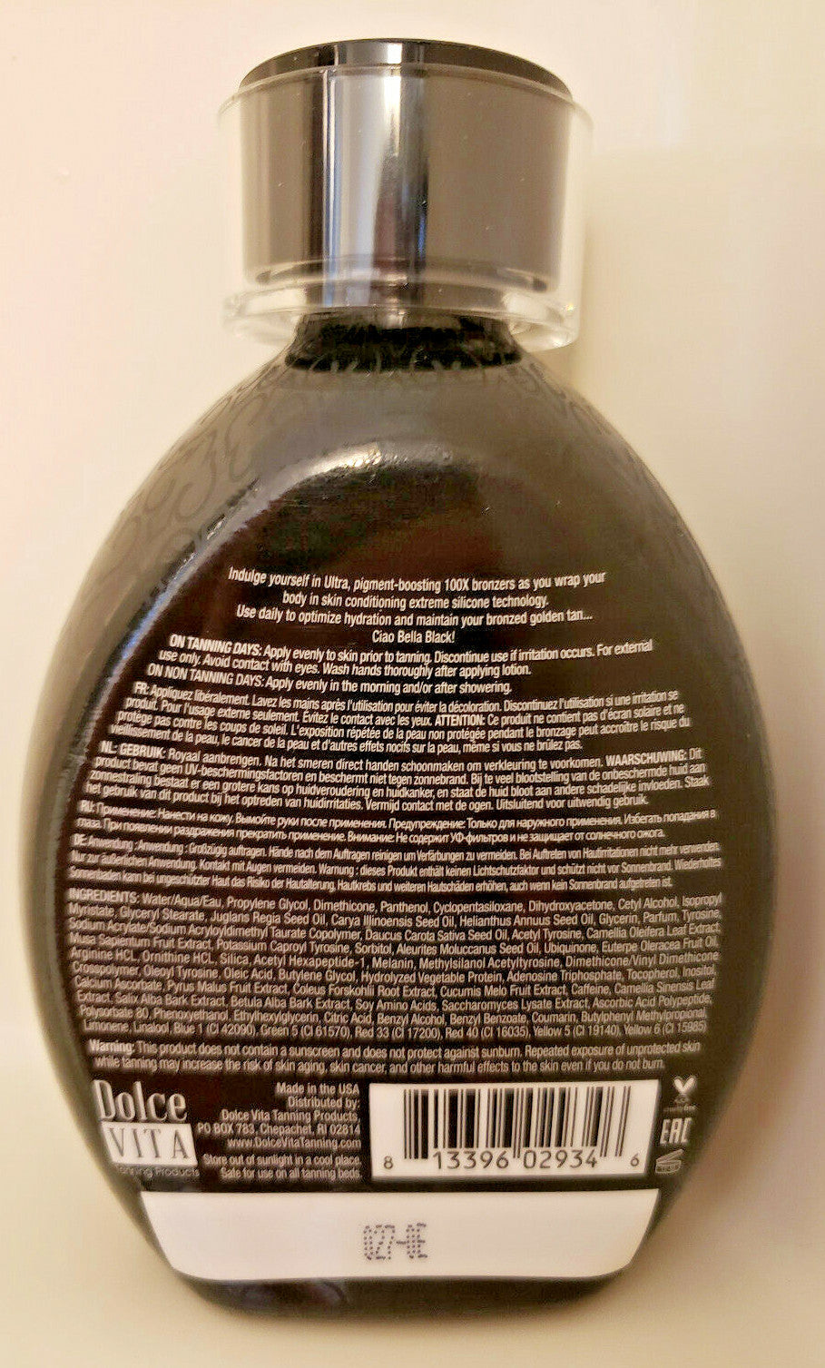 Black Bronzer Lotion for Tanning - Silicone DHA Formula 13.5oz