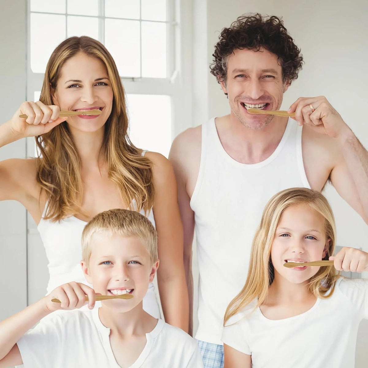 Natural Bamboo Toothbrush Set with Boar Bristles - Eco-Friendly 12 Pack