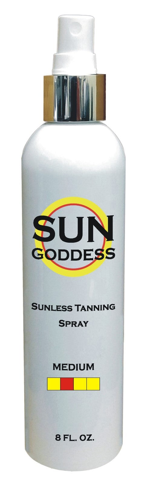 Self Tanner Spray Medium 8 oz with Applicator Mitt & Gloves - Sunless Tan