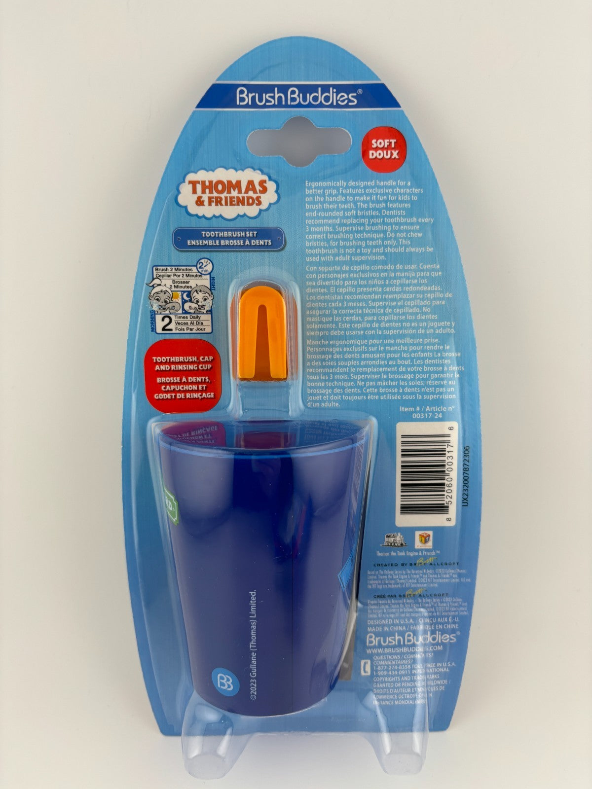 Thomas the Train Kids' Toothbrush Set with Cup & Cap - Soft Bristles