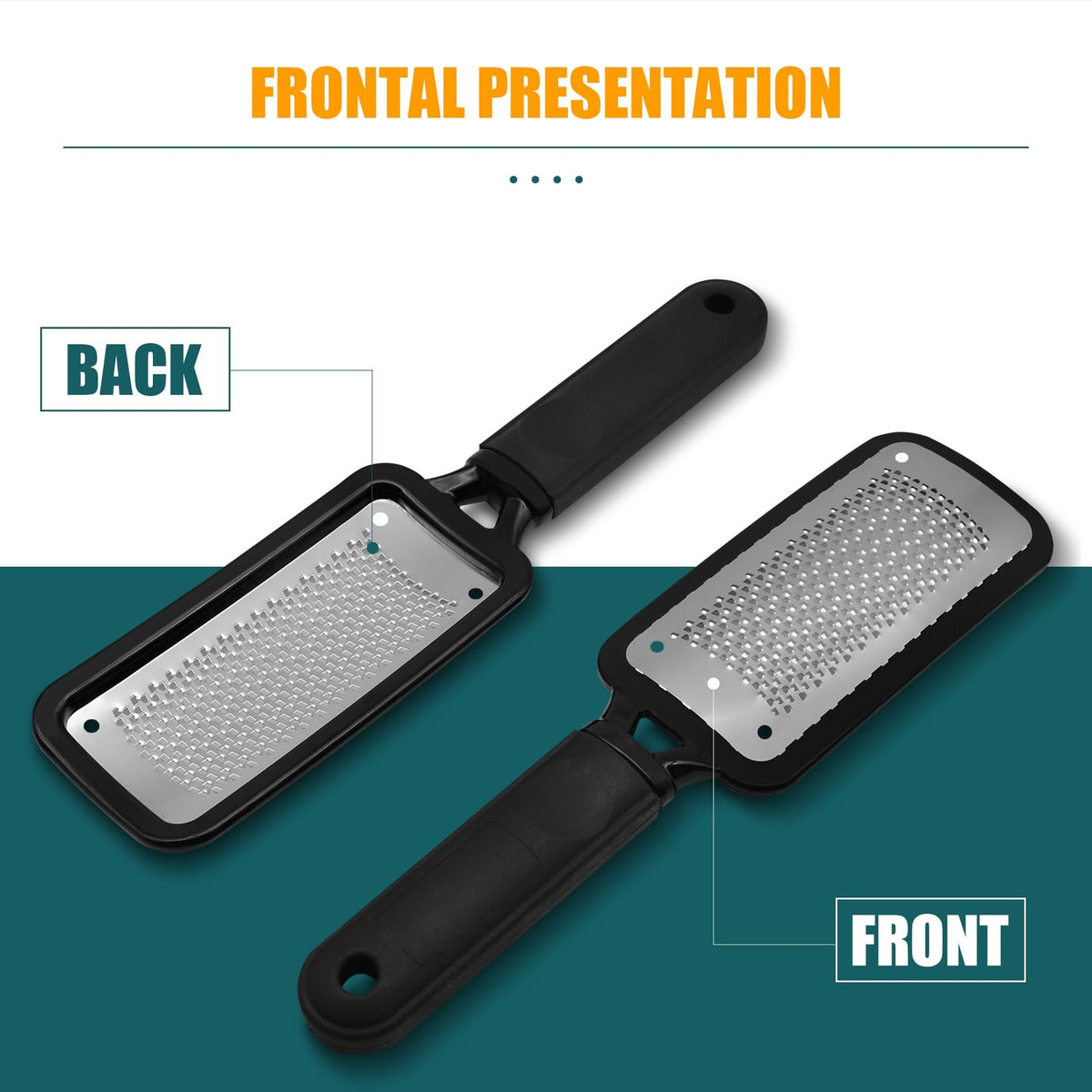 Stainless Steel Foot Files Callus Remover 2-Pack Pedicure Foot Rasp Set