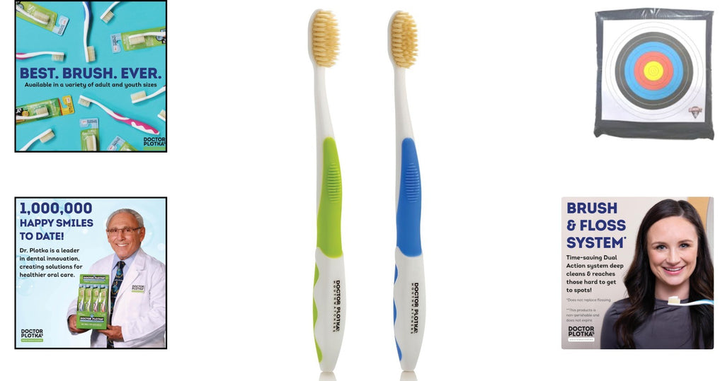 Sensitive Gums Flossing Toothbrush Set - Soft Bristles & Built-In Flosser
