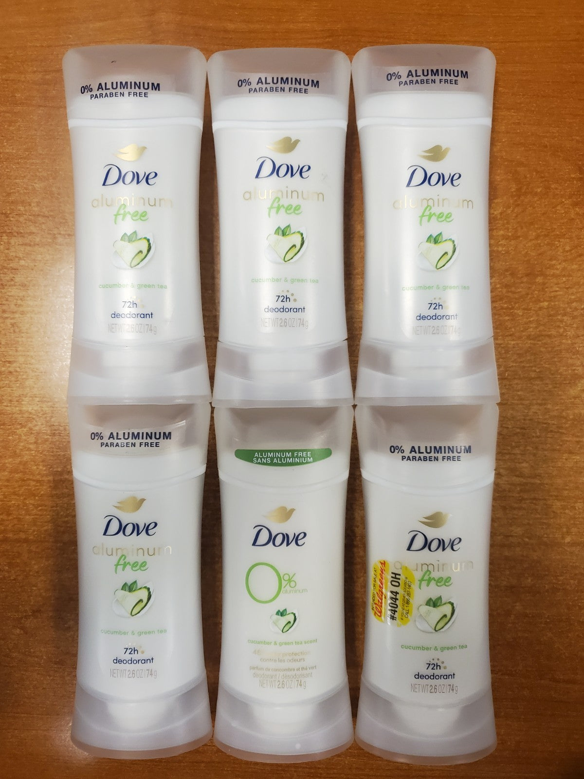 6 Pack Aluminum-Free Deodorant Stick Cucumber & Green Tea 2.6oz – Cruelty-Free, Gentle & Long-Lasting